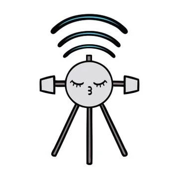 Cute cartoon satellite Stock Illustration