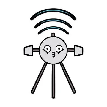 Cute cartoon satellite Stock Illustration