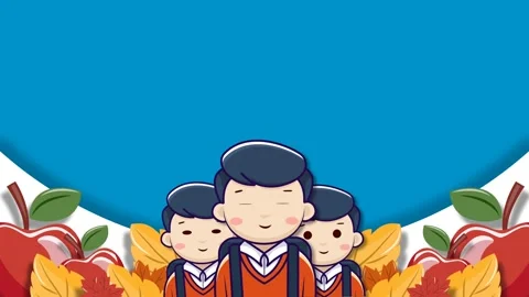 Cute Cartoon Schoolboys with Backpacks Back to School Background Stock Footage 341567347