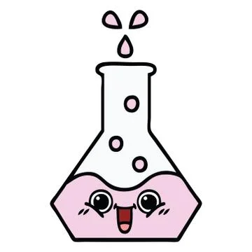 Cute cartoon science beaker Stock Illustration