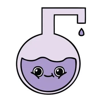 Cute cartoon science experiment Stock Illustration