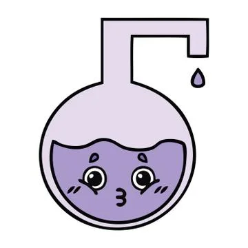 Cute cartoon science experiment Stock Illustration