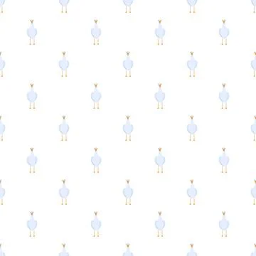 Cute cartoon seagull seamless pattern background Stock Illustration