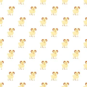 Cute cartoon sheep creating a repeating animal pattern Stock Illustration