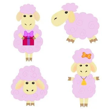 Cute cartoon sheep Stock Illustration