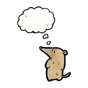 Cute cartoon shrew with thought bubble Illustrazione stock