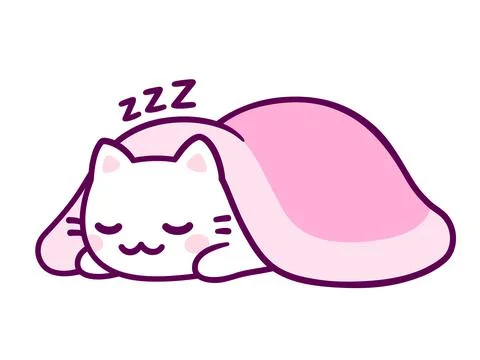 Cute cartoon sleeping cat Illustrazione stock