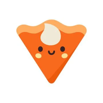 Cute cartoon slice of pumpkin pie Stock Illustration
