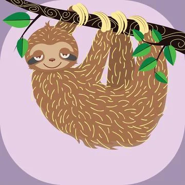 Cute cartoon sloth イラスト素材