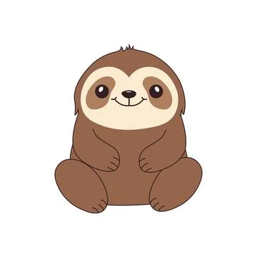 Cute cartoon sloth. Stock Illustration