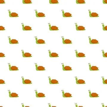 Cute cartoon snail pattern seamless background design Stock Illustration