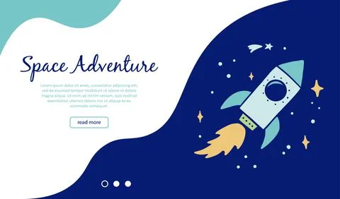 Cute cartoon Space banner template Stock Illustration