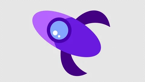 Cute cartoon space rocket flying. Seamless loop animation Stock Footage 334544924