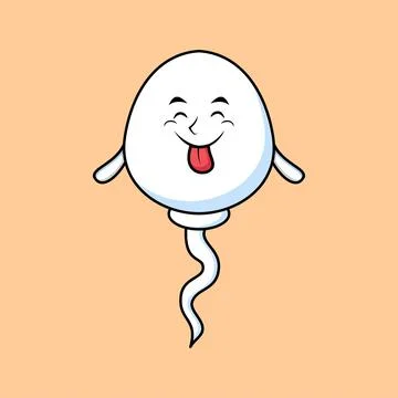 Cute cartoon sperm with flashy expression Stock Illustration