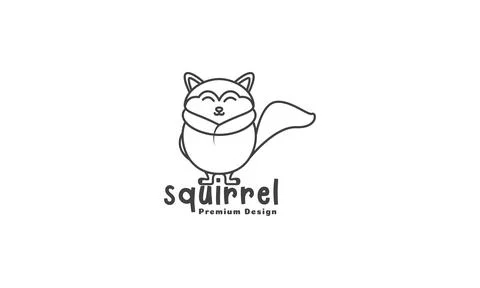 Cute cartoon squirrel cold logo symbol vector icon illustration graphic desig Stock Illustration