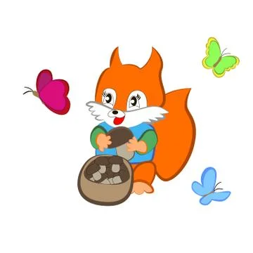 Cute cartoon squirrel. 스톡 일러스트
