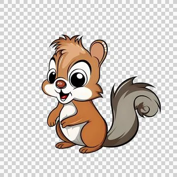 Cute Cartoon Squirrel Illustration Vector Stock Illustration