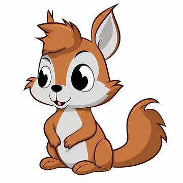 Cute Cartoon Squirrel Illustration Vector Stock Illustration