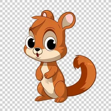 Cute Cartoon Squirrel Illustration Vector Stock Illustration