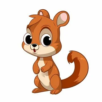 Cute Cartoon Squirrel Illustration Vector Stock Illustration