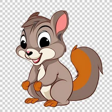 Cute Cartoon Squirrel Illustration Vector Stock Illustration