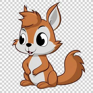 Cute Cartoon Squirrel Illustration Vector Stock Illustration