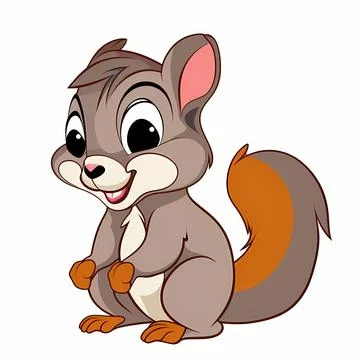 Cute Cartoon Squirrel Illustration Vector Stock Illustration