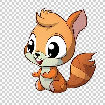 Cute Cartoon Squirrel Illustration Vector Stock Illustration