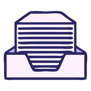 Cute cartoon of a stack of office papers in bright neon color Stock Illustration