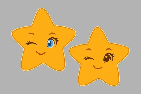 Cute Cartoon Star Characters Illustrazione stock