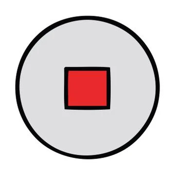Cute cartoon stop button Stock Illustration