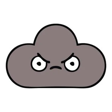 Cute cartoon storm cloud Stock Illustration