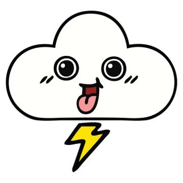 Cute cartoon storm cloud Stock Illustration