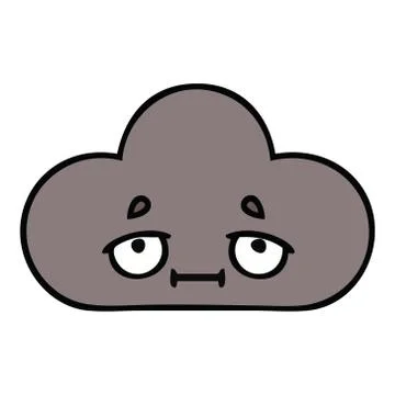 Cute cartoon storm cloud Stock Illustration