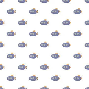 Cute cartoon submarine pattern for nautical themes Stock Illustration