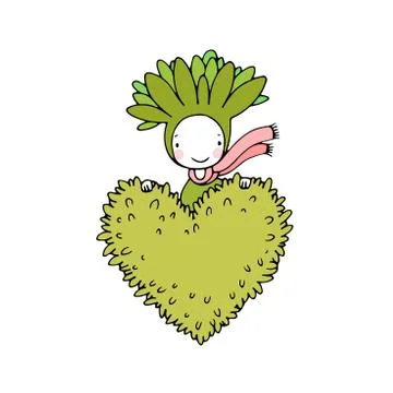 Cute cartoon succulent Stock Illustration