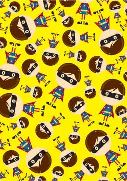 Cute Cartoon Superhero Pattern Illustrazione stock