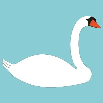 Cute Cartoon Swan Vector Stock Illustration