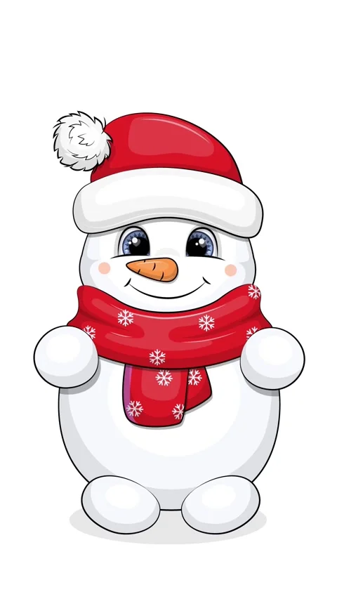 Cute cartoon talking snowman. Stock Footage 326059231