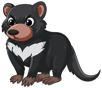 Cute Cartoon Tasmanian Devil Vector Illustration Isolated on White Background Stock Illustration