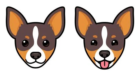 Cute cartoon Terrier dog face Stock Illustration