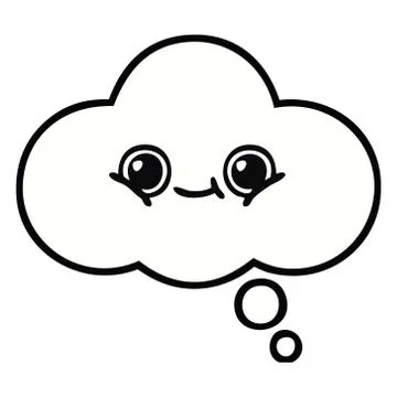 Cute cartoon thought bubble Stock Illustration