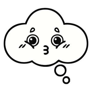 Cute cartoon thought bubble Stock Illustration