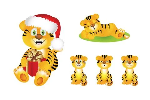 Cute cartoon tiger Stock Illustration