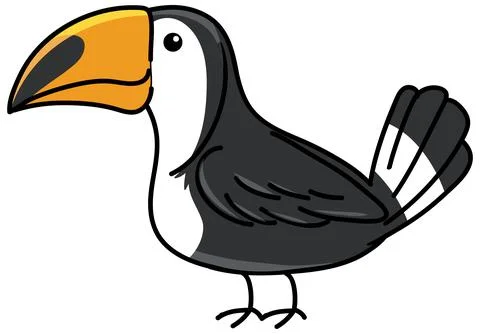 Cute Cartoon Toucan Bird Vector Illustration Stock Illustration