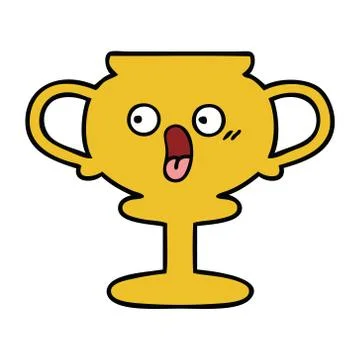 Cute cartoon trophy Stock Illustration