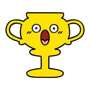 Cute cartoon trophy Stock Illustration