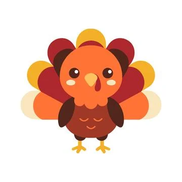 Cute cartoon turkey vector illustration for Thanksgiving Stock Illustration