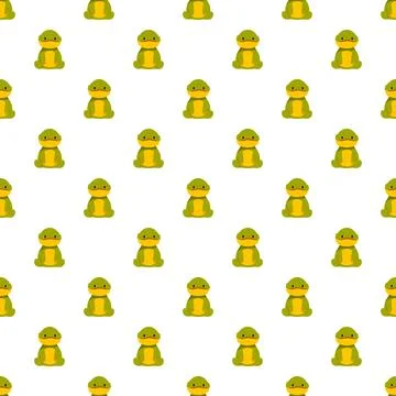 Cute cartoon turtle character seamless pattern Illustrazione stock