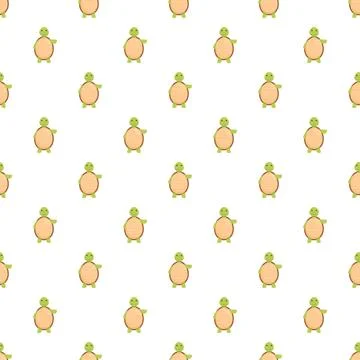 Cute cartoon turtle characters seamless pattern design Illustrazione stock